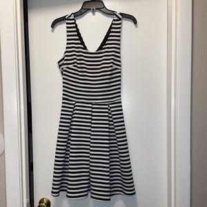 White & black striped dress